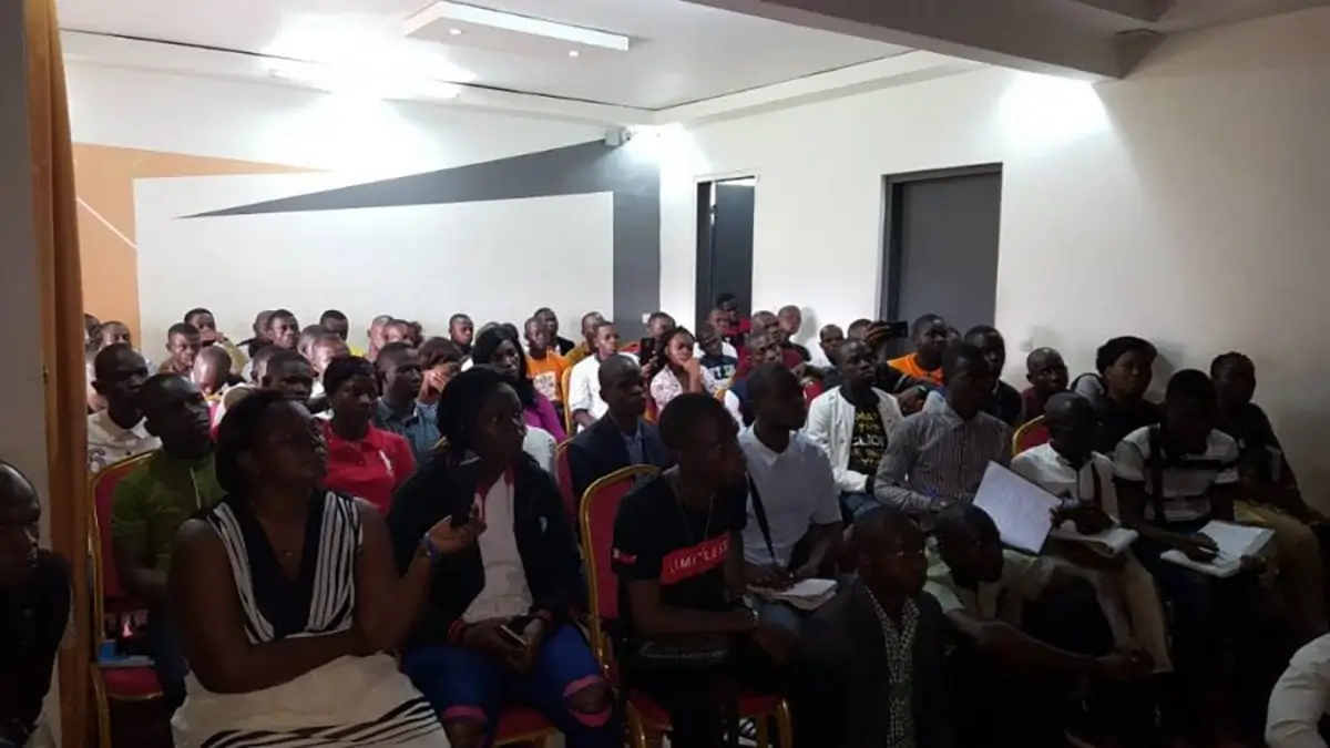 QNET Meeting in africa with big group of people