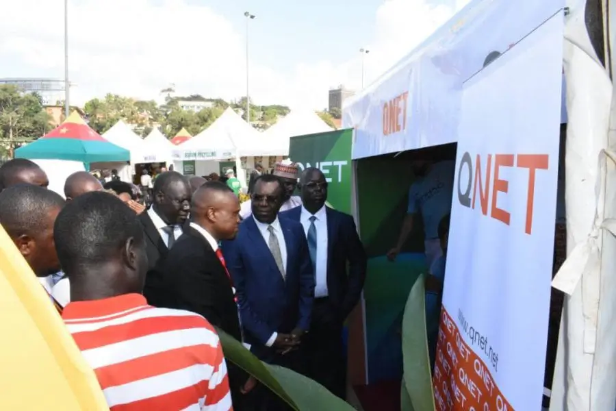 QNET ethical event in cameroon with people standing 