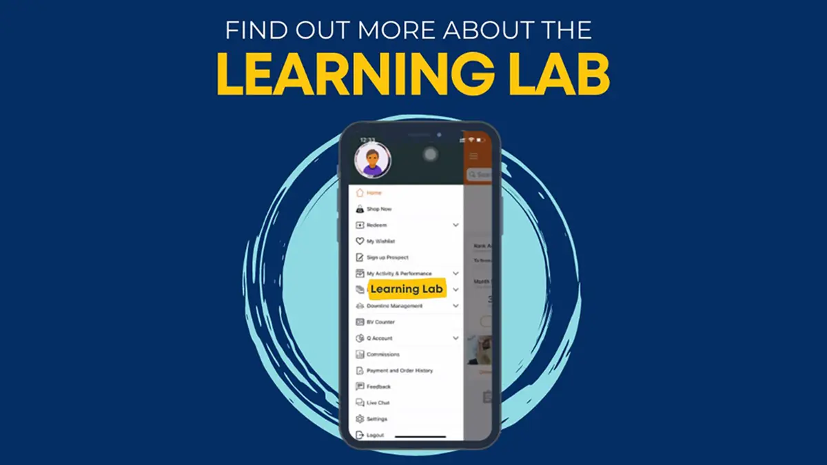 QNET Mobile App Learning Lab layout on mobile
