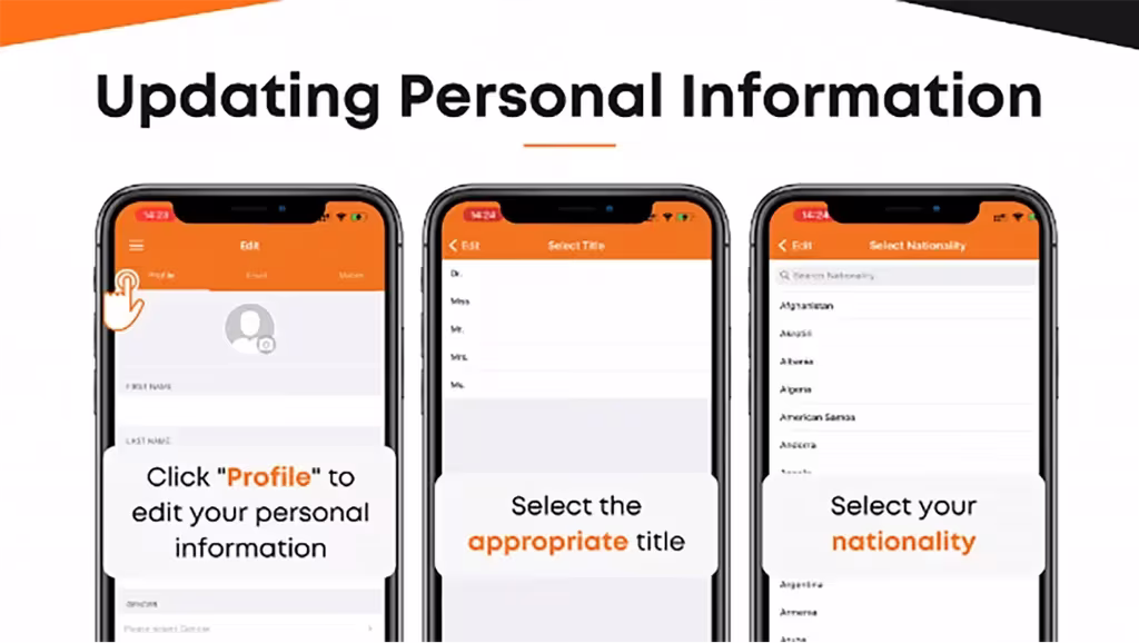 updating personal information on qnet app 
