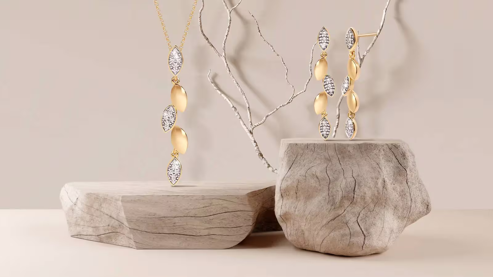 Championing Sustainability And Building A Green Legacy With Qnet 3 Bernhard H. Mayer 18K Gold Jewellery - Autumn Earrings and Pendant