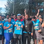 AVP Perminderjit Singh with DreamAchiever Team pose in a group photo during the 2024 Australia 108 Stair Challenge