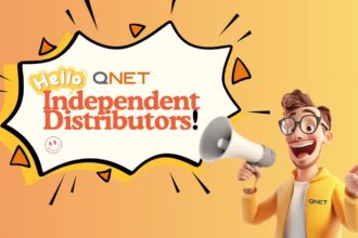 Cartoon guy saying, "Hello, QNET Independent Distributors!"